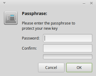 New key passphrase